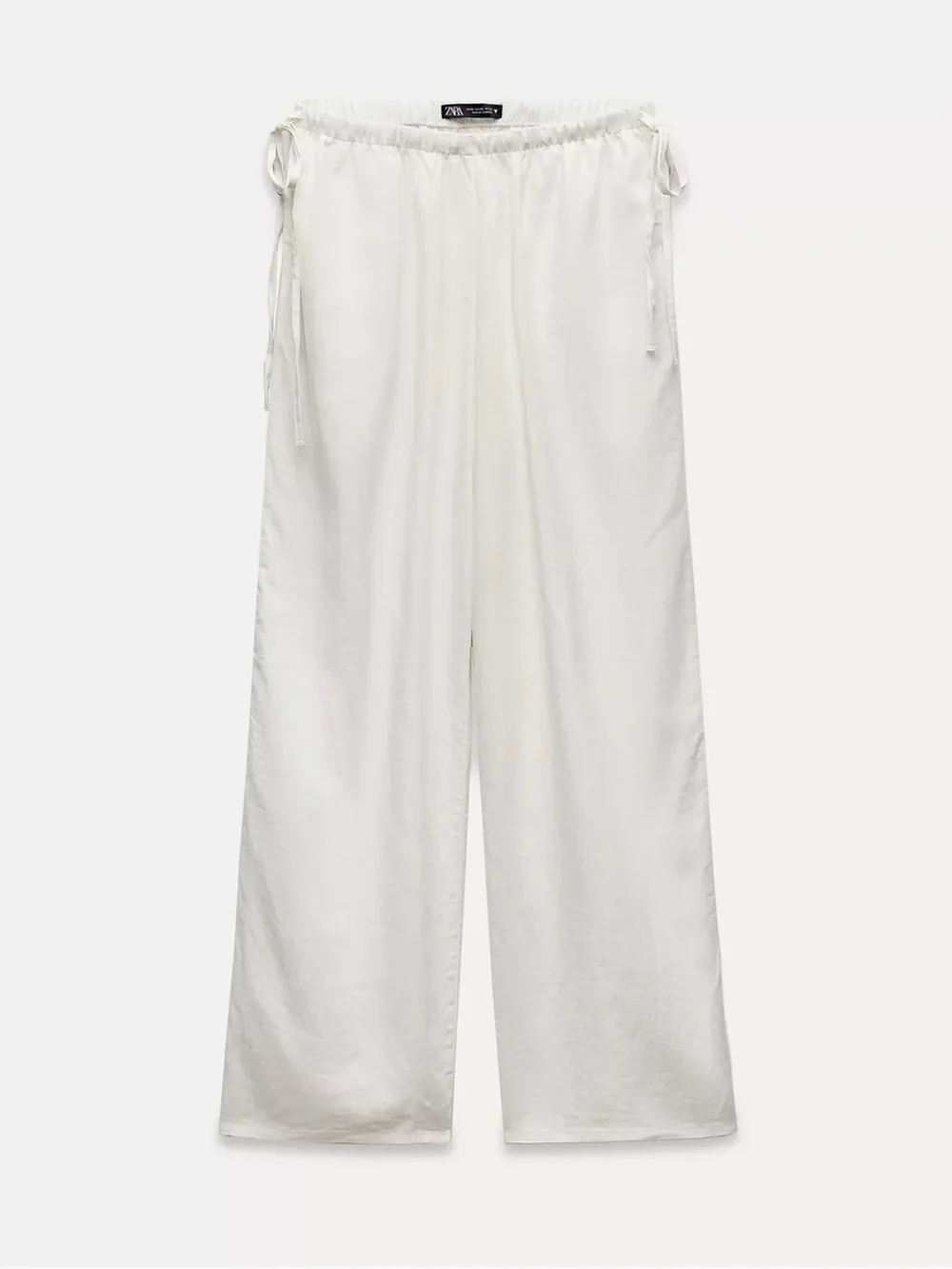 Zara LINEN BLEND PALAZZO PANTS